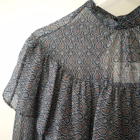 NWT Zara black metallic thread printed crop blouse, M - Picture 10 of 12